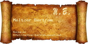 Meltzer Bertram névjegykártya